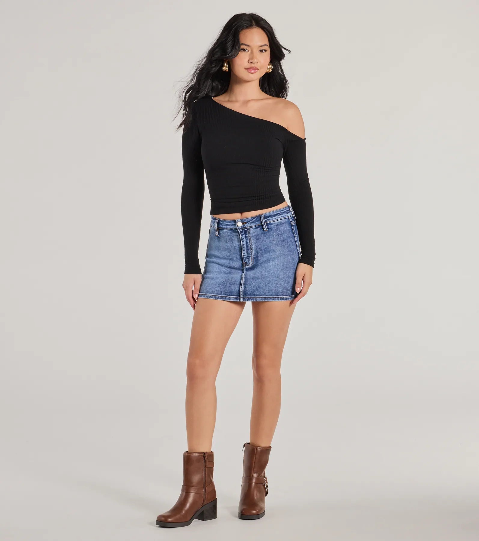 Cozy Trend Hacci Knit Off-Shoulder Long Sleeve Top