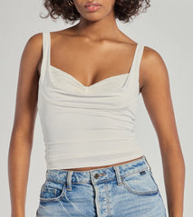 Glam Flair Sleeveless Cowl Neck Top