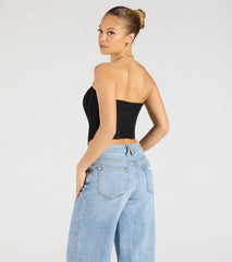 Talk Lace Strapless Corset Top