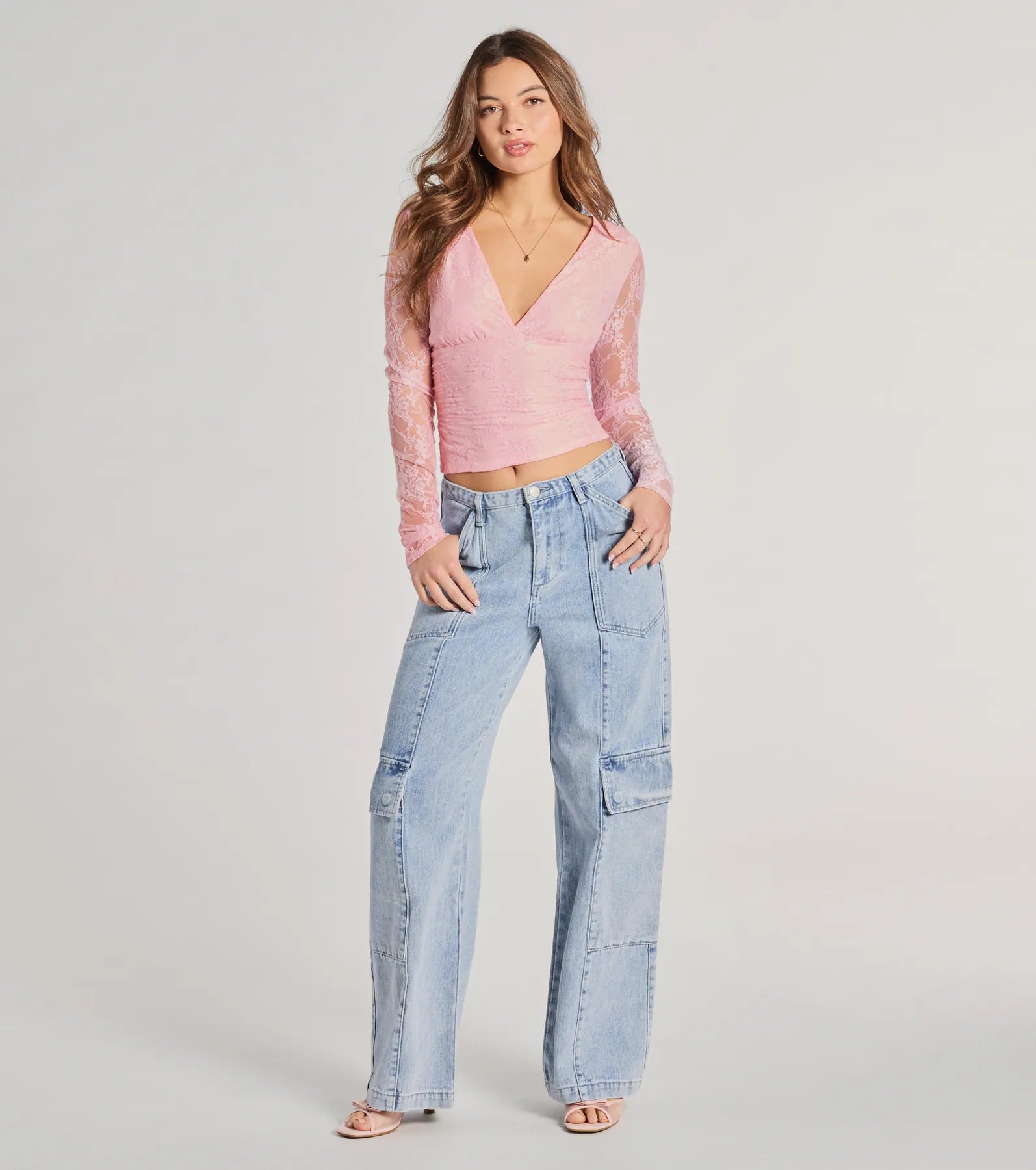 Modern Romance Lace Tie-Back Crop Top