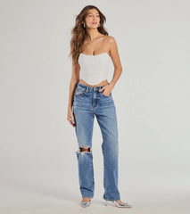 Hit The Streets Strapless Mesh Corset Top