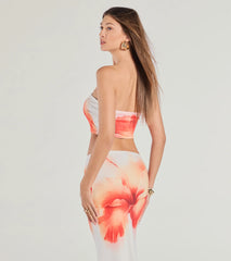 Outside The Lines Floral Print Crop Top