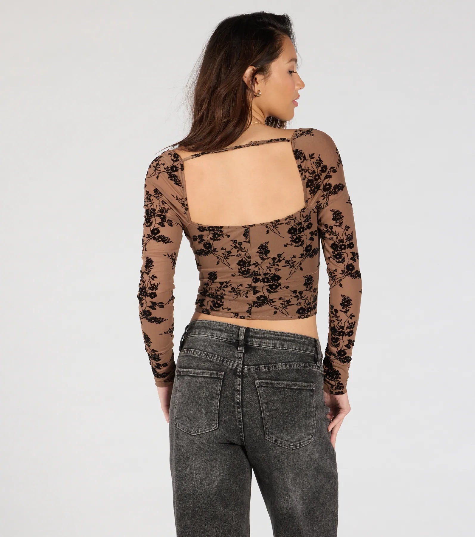 Certified Flirt Long Sleeve Corset Crop Top