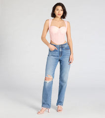 Make Hearts Flutter Lace Corset Top