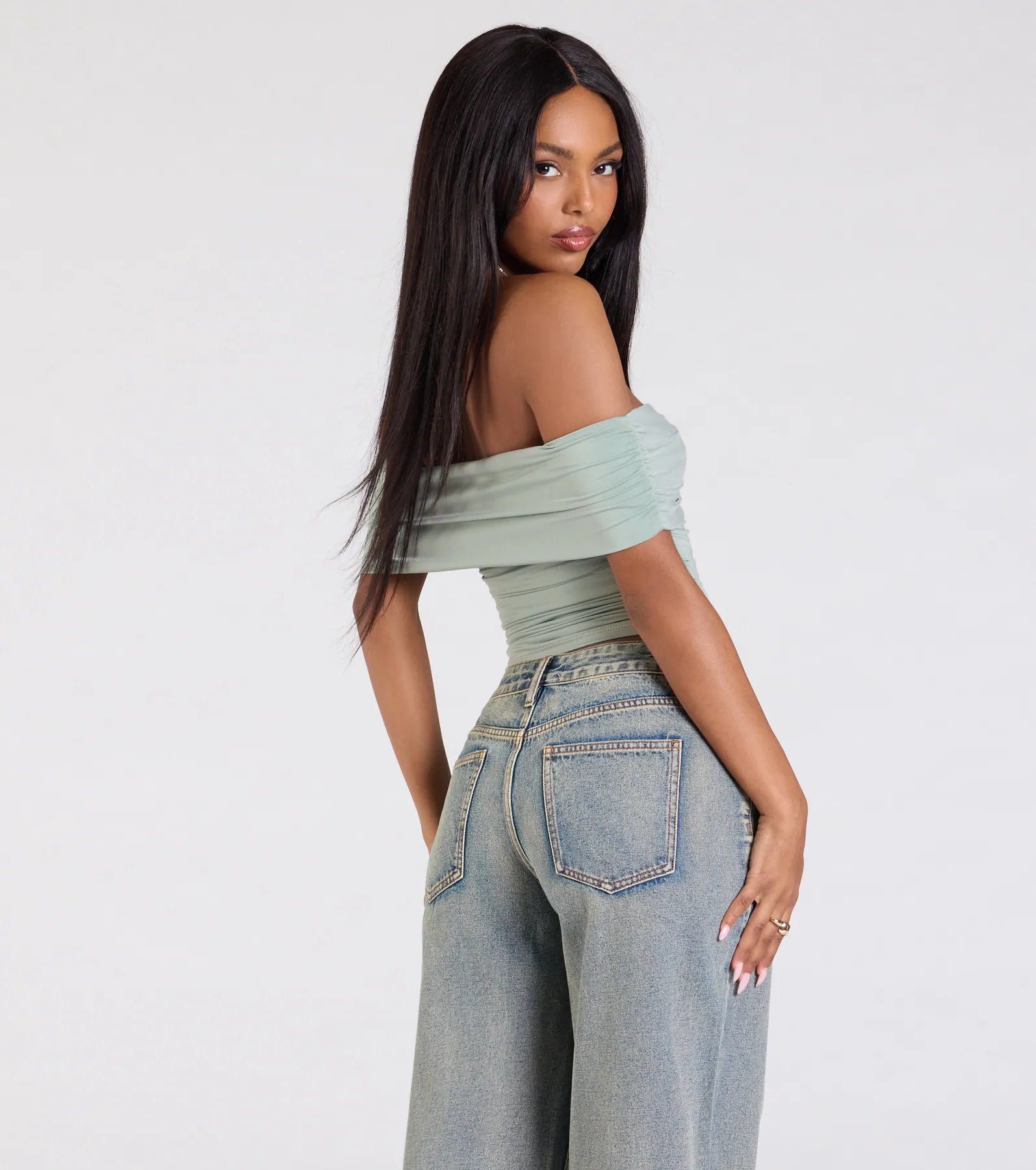 Chic Alert Off-The-Shoulder Crop Top
