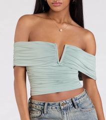 Chic Alert Off-The-Shoulder Crop Top