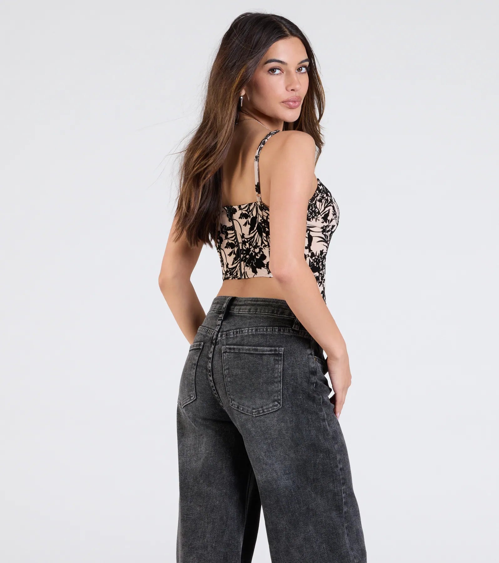 Sultry Desire Flocked Velvet Bustier