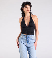 Alluring Charm Lace Halter Top