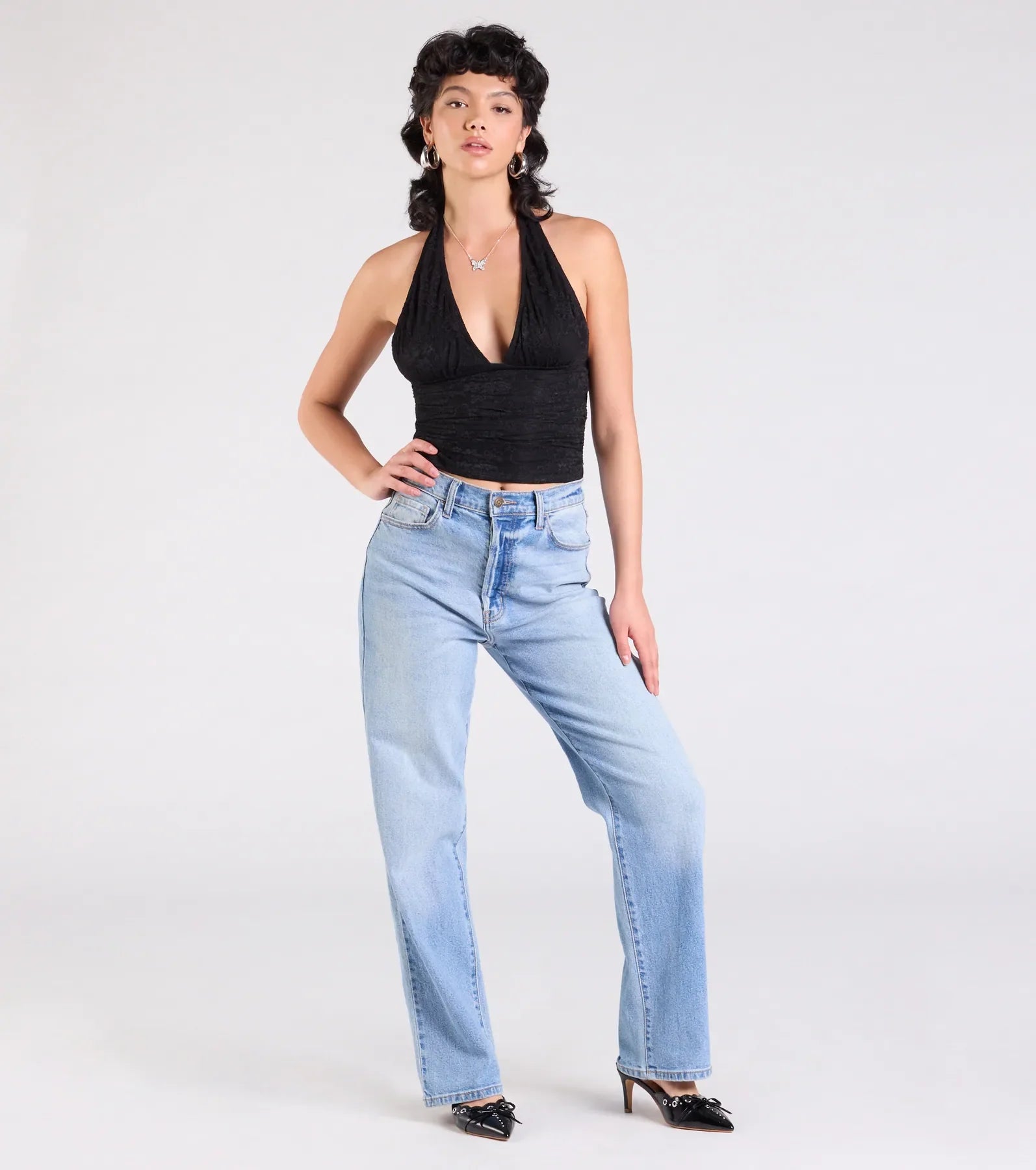 Alluring Charm Lace Halter Top