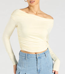 All The Love One-Shoulder Tie Back Crop Top