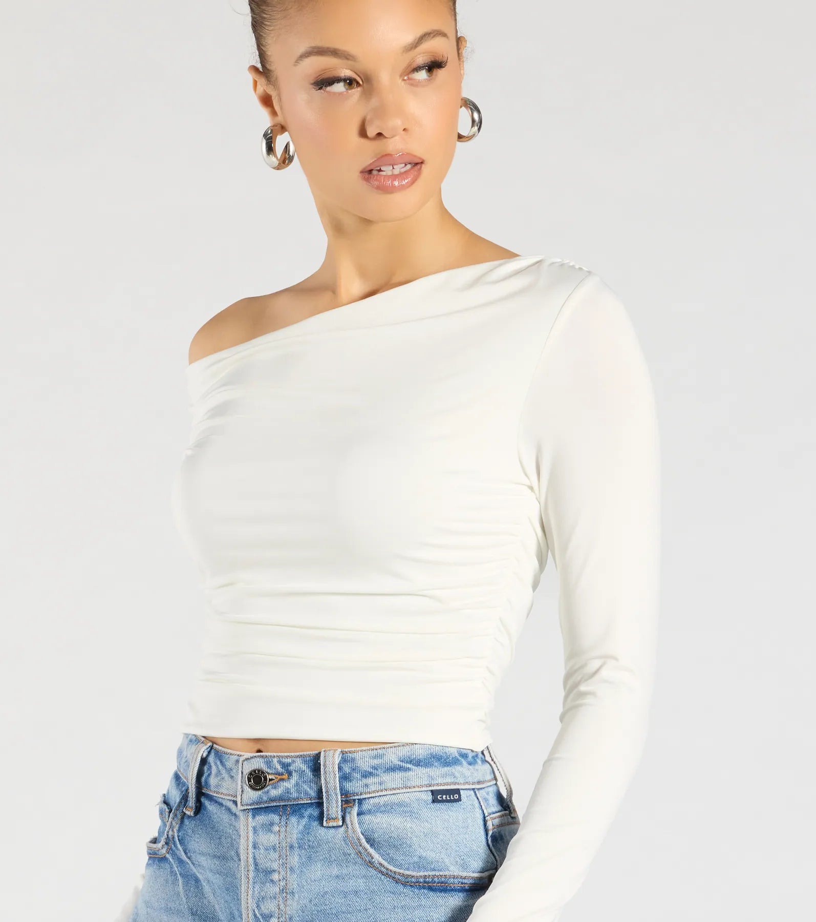 All The Love One-Shoulder Tie Back Crop Top