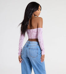 Divine Energy Off-The-Shoulder Crop Top