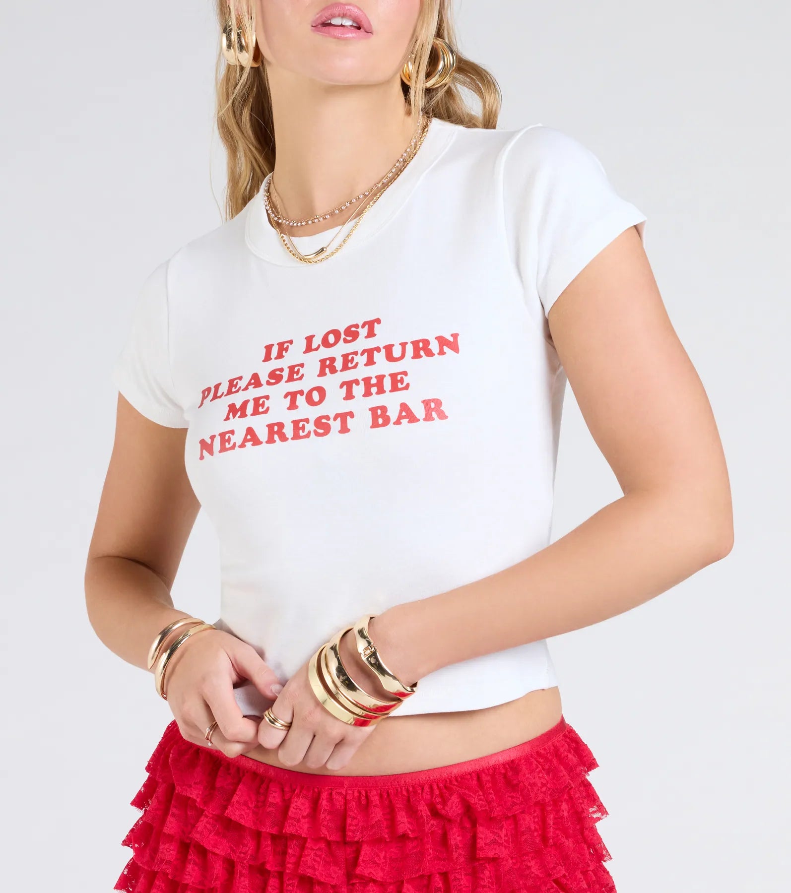 Return To Bar Crop Graphic Tee