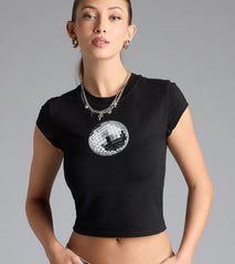 Disco Babe Crop Graphic Tee