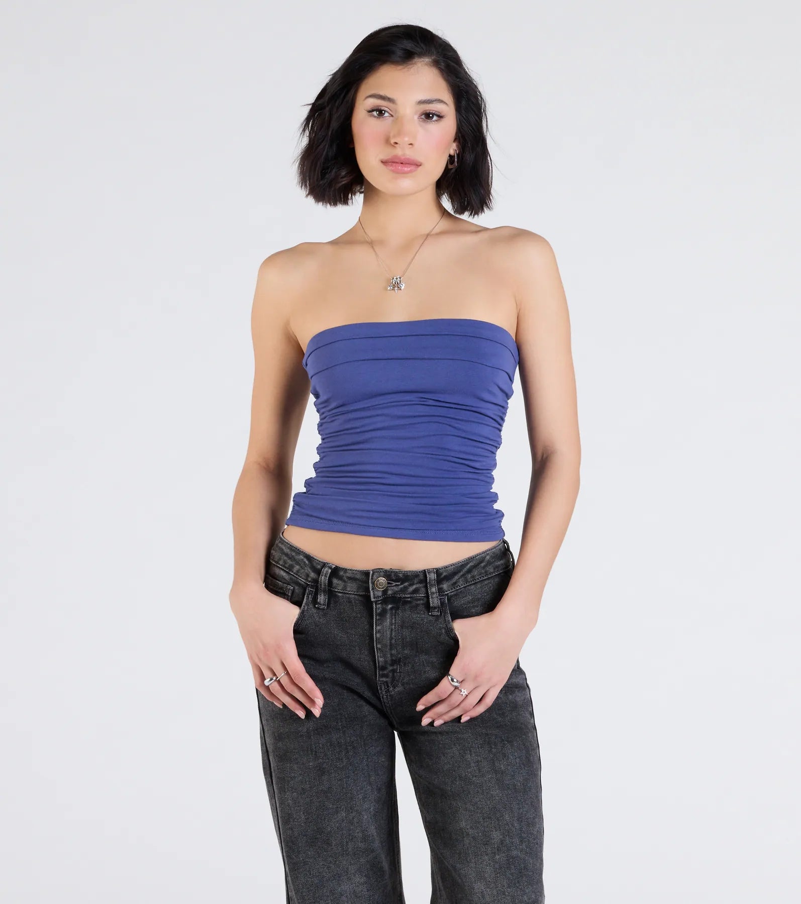 Cutest Vibe Ruched Knit Tube Top