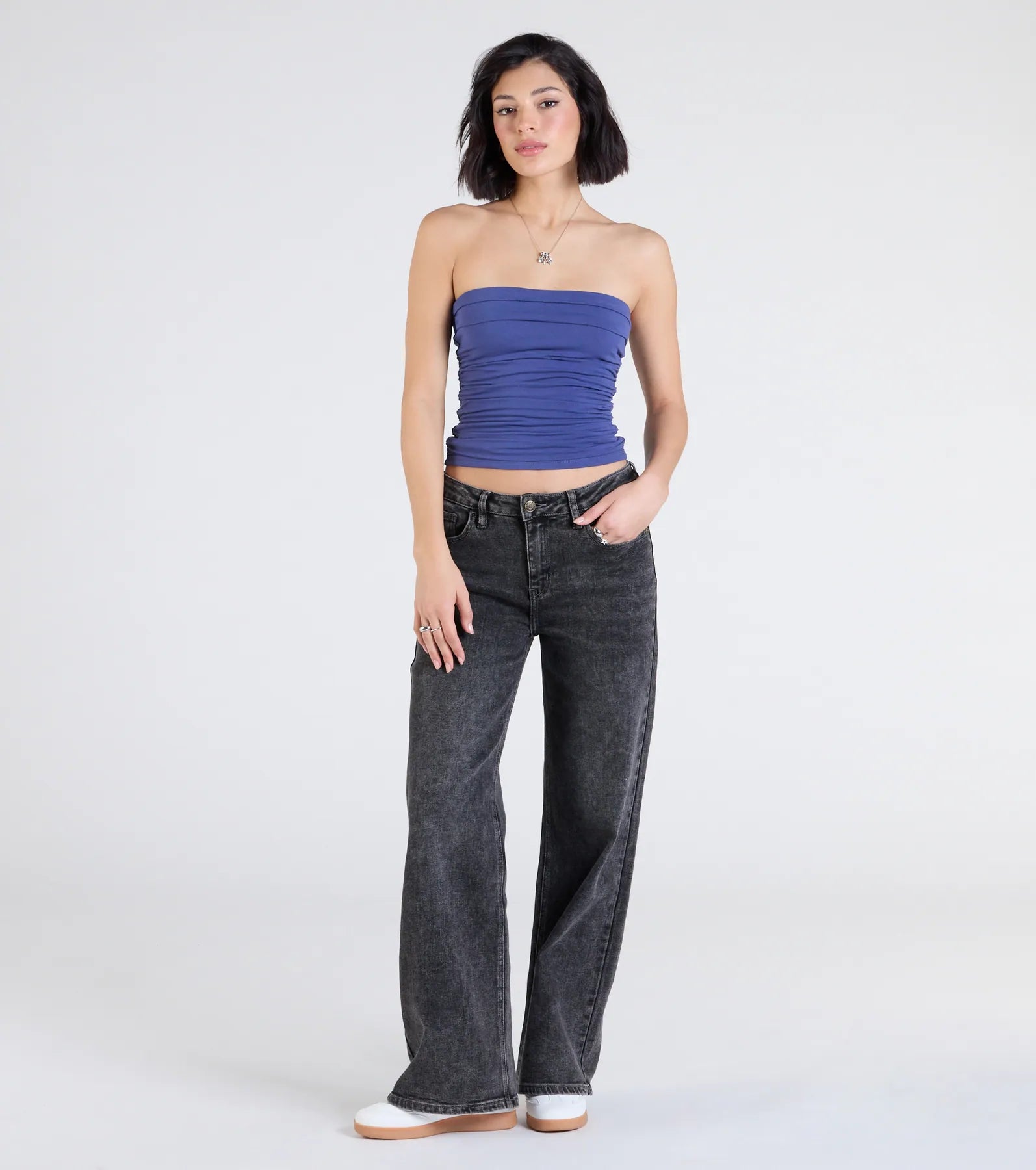 Cutest Vibe Ruched Knit Tube Top
