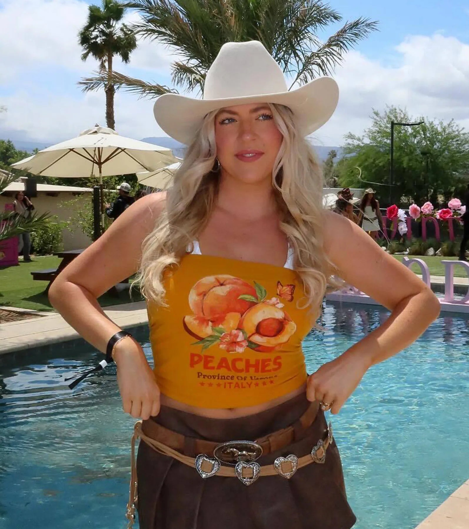 Feeling Peachy Graphic Tube Top