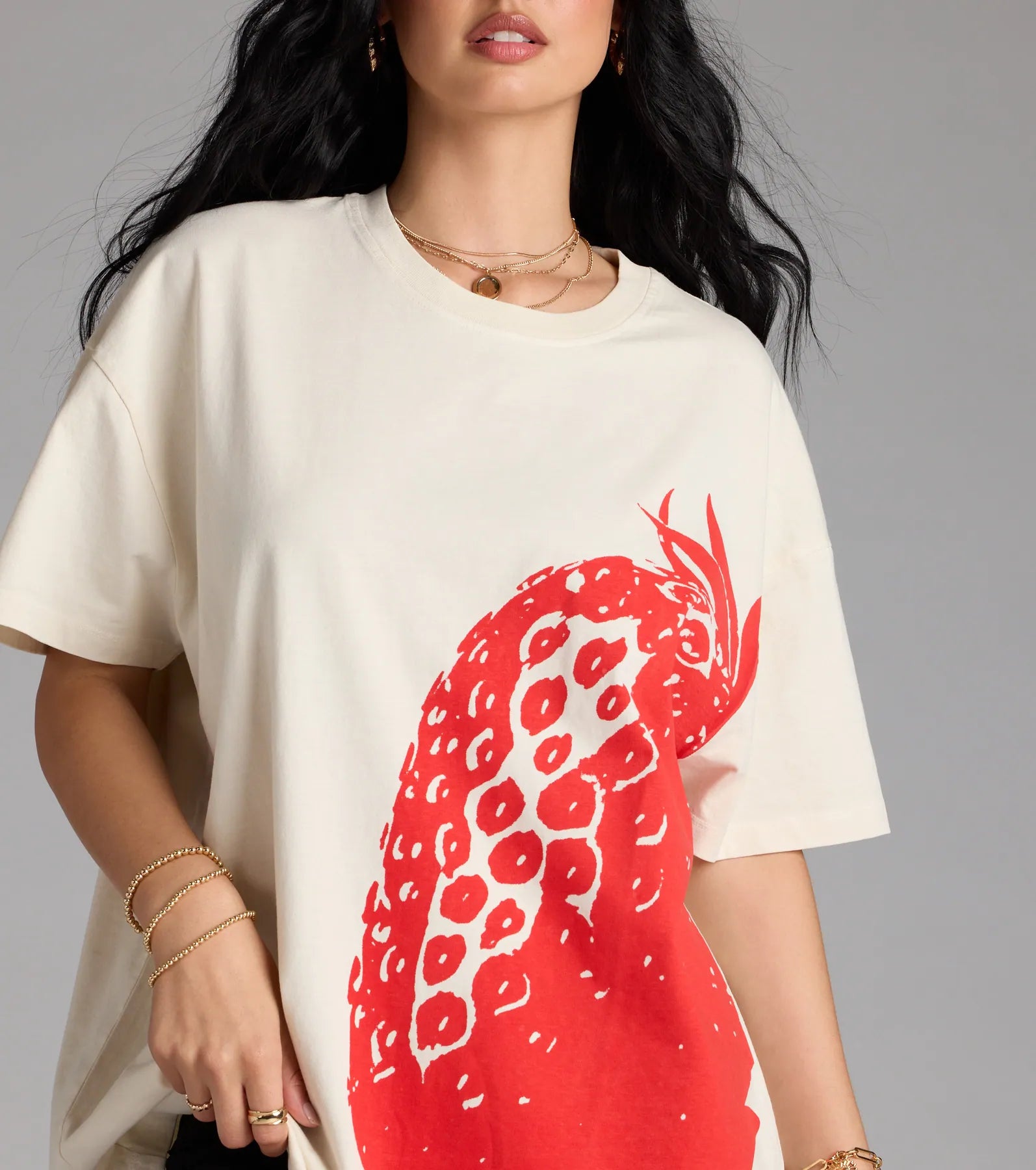 Taste Like Strawberry Oversized Graphic Tee