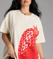 Taste Like Strawberry Oversized Graphic Tee