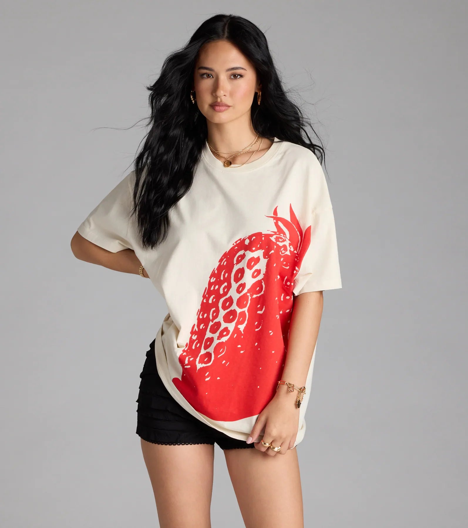 Taste Like Strawberry Oversized Graphic Tee