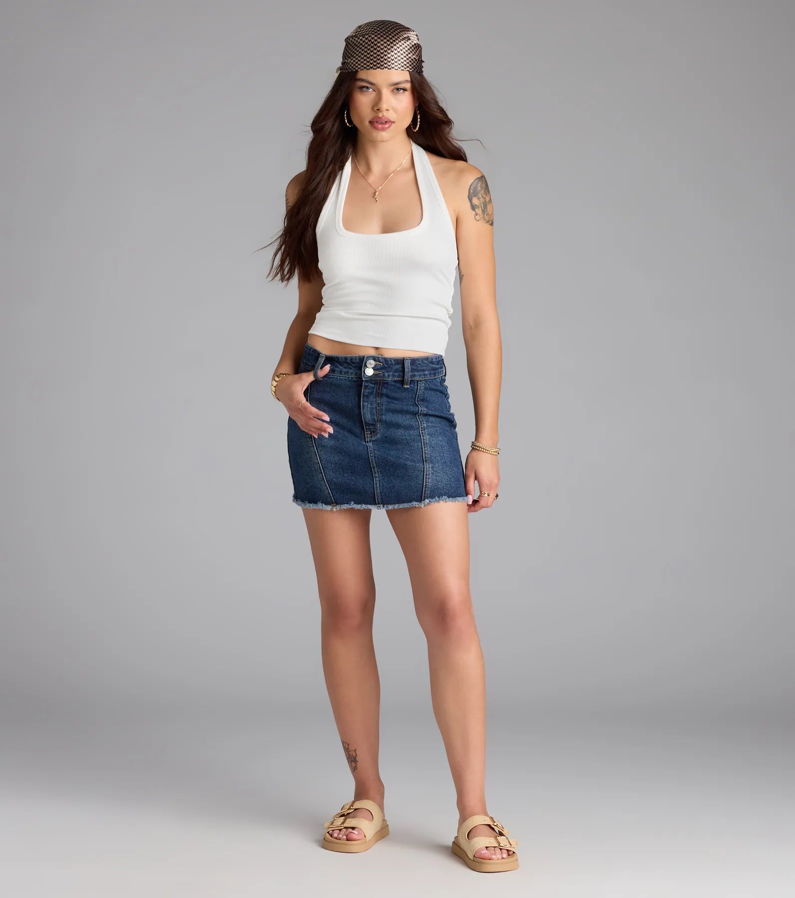 So Adored Basic Halter Crop Top