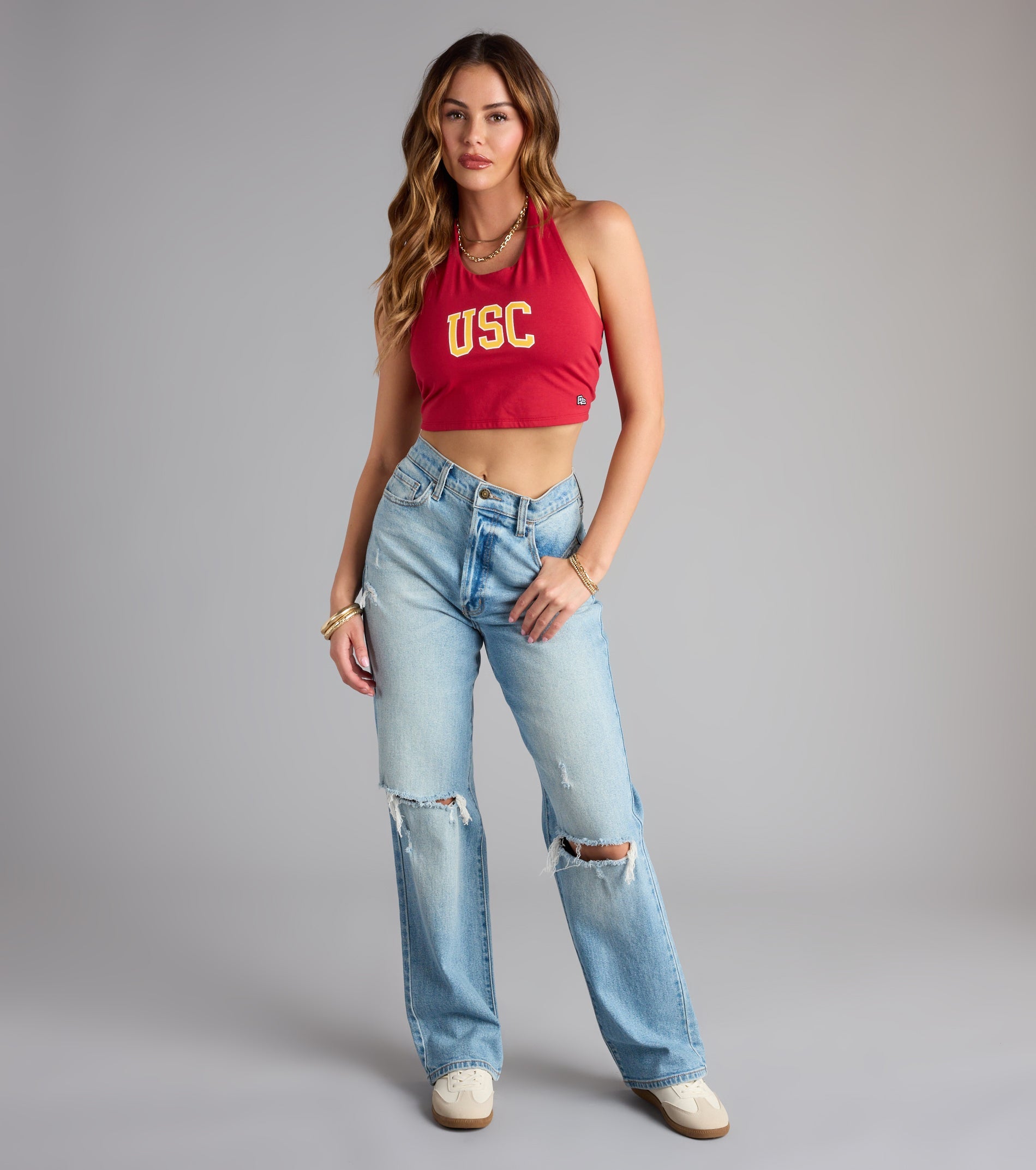 Fight On® And Flirt USC® Halter Crop Top
