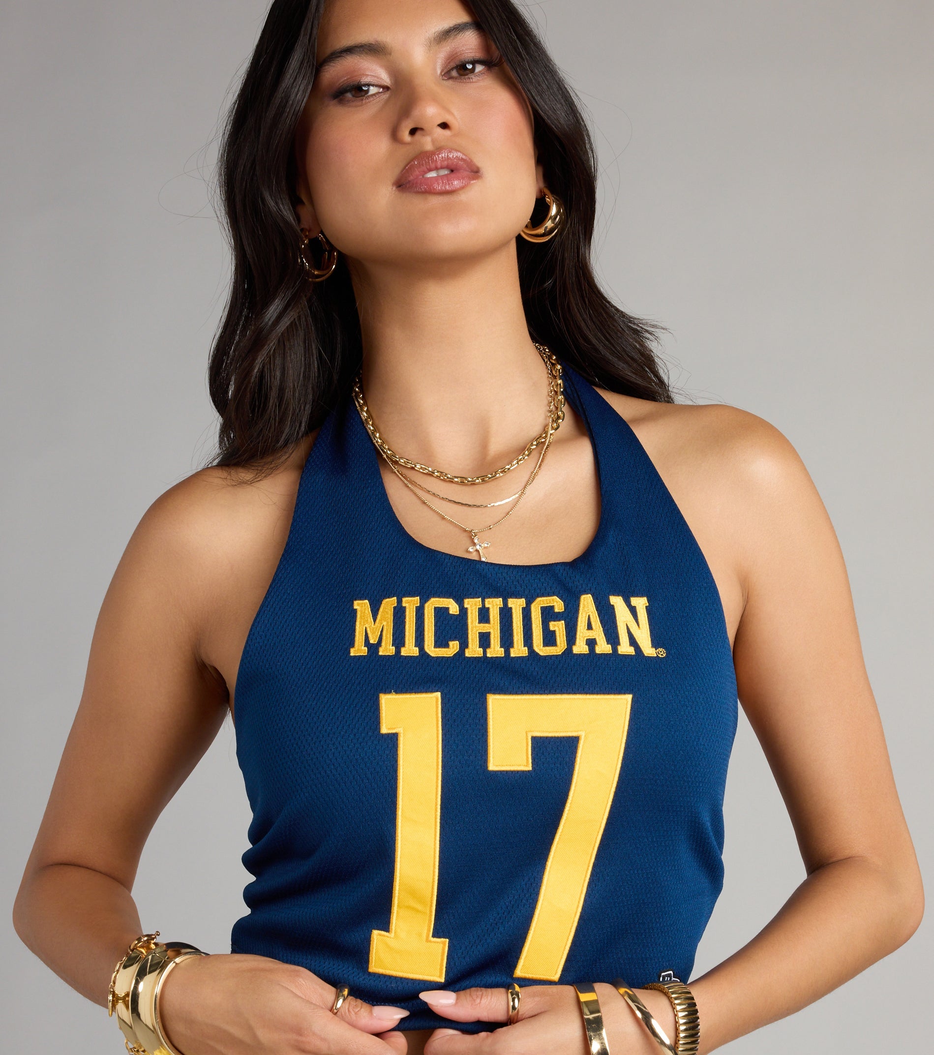 College Cutie Michigan® Jersey Halter Top
