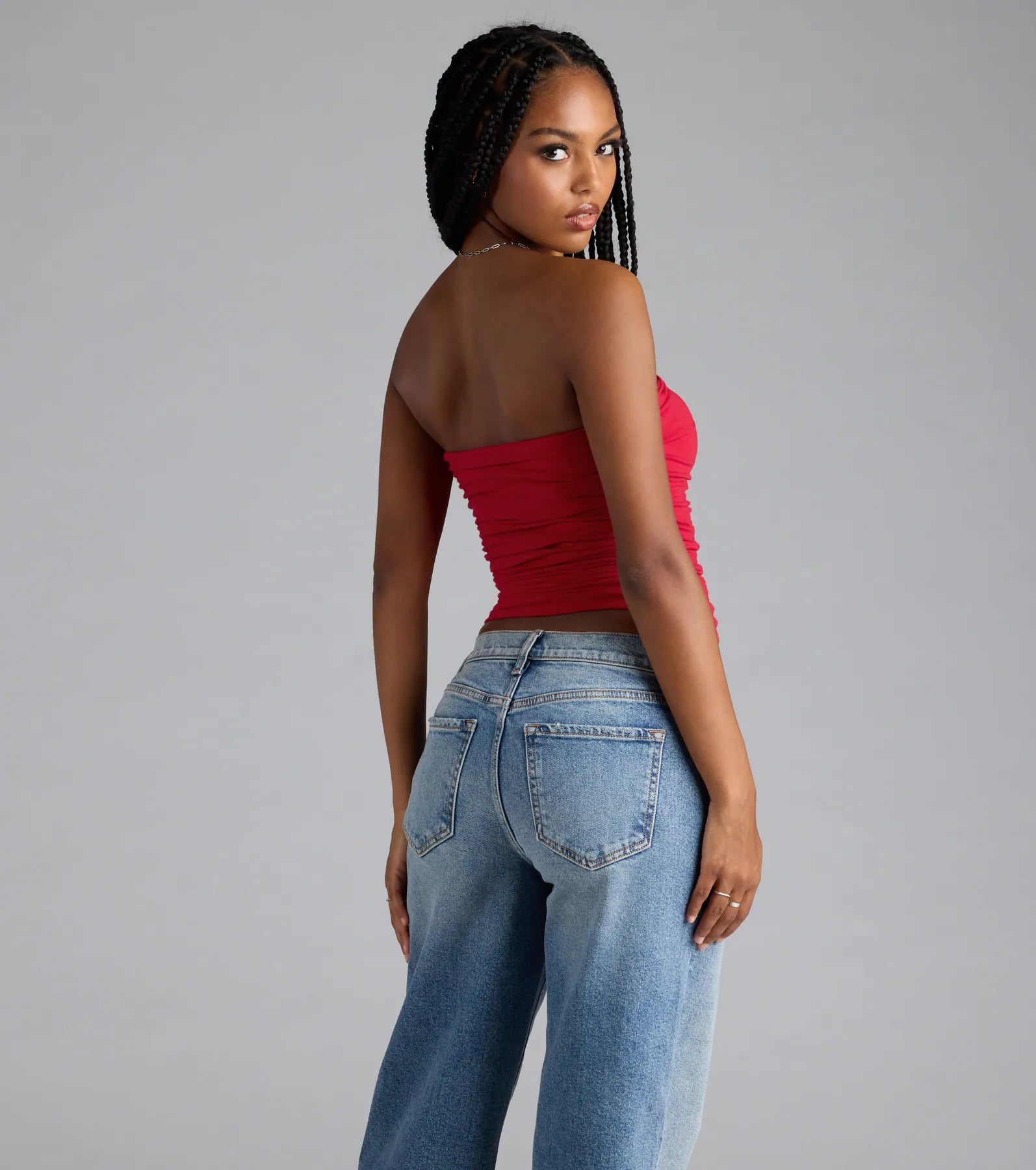Cutest Vibe Ruched Knit Tube Top