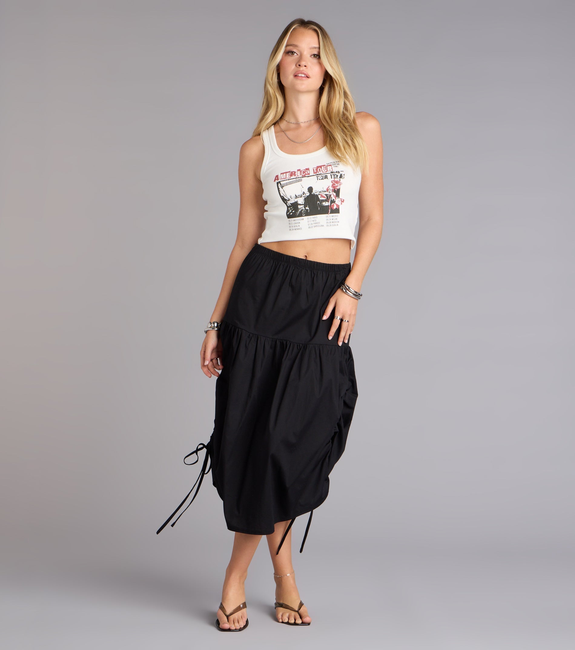 Retro Tour Graphic Crop Tank Top