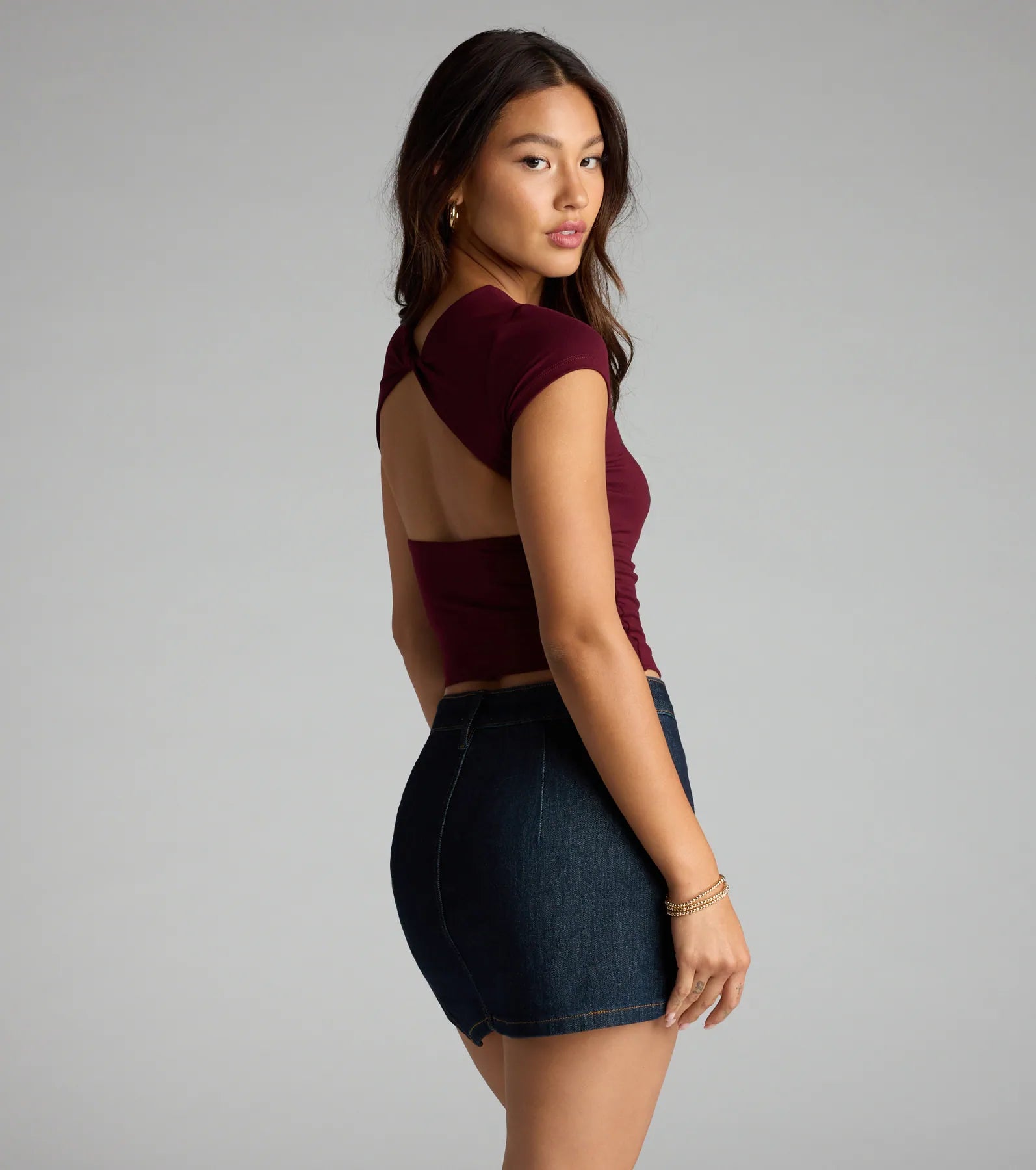 Baby Got Back Basic Crew Neck Crop Tee