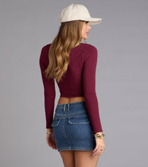 Everyday Long Sleeve Zip-Up Crop Top