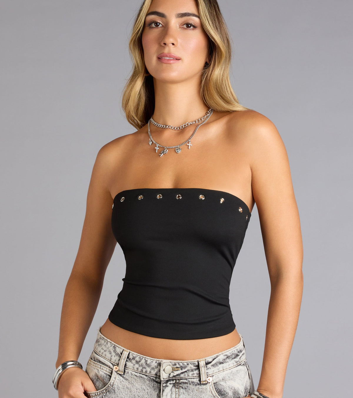 Edge Appeal Studded Tube Top