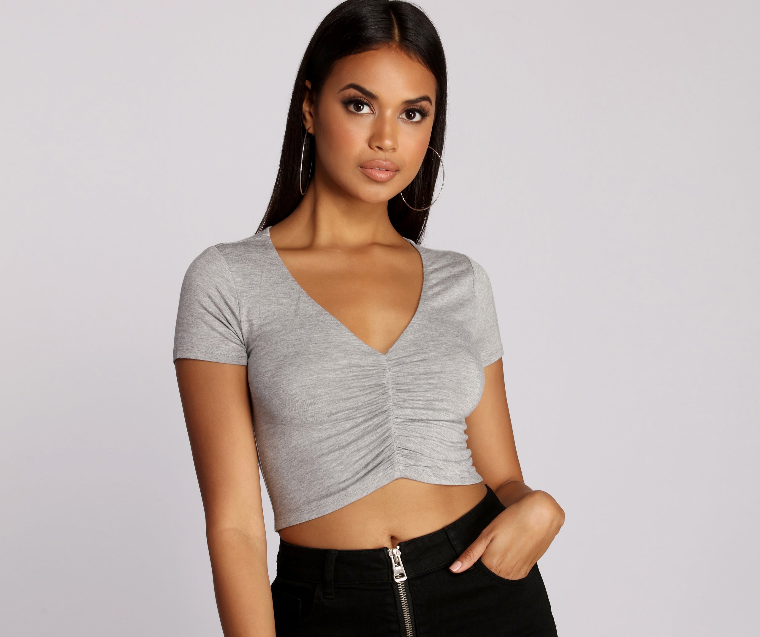 Ruched Right Essential Crop Top