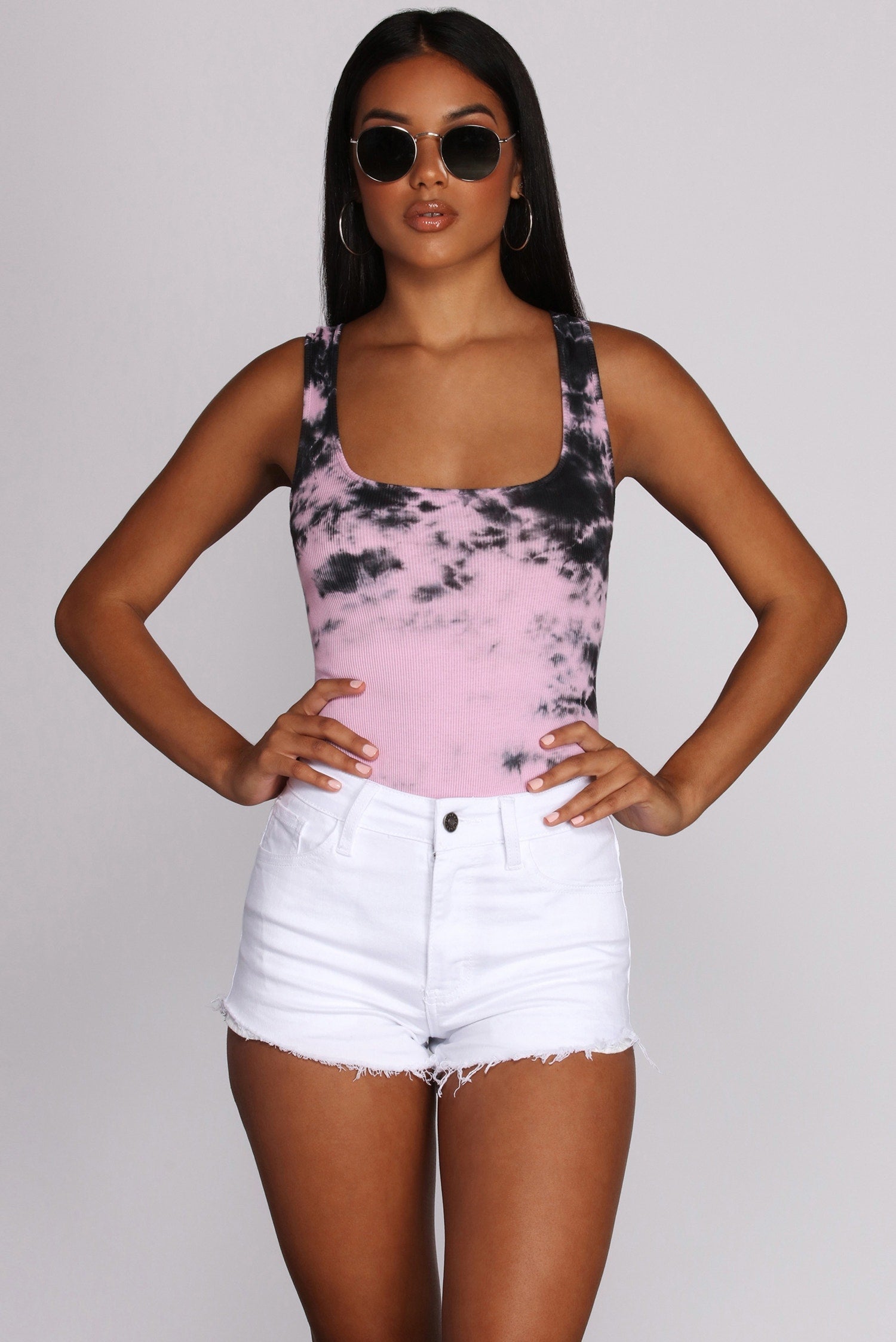 Trippy Tie-Dye Ribbed Bodysuit