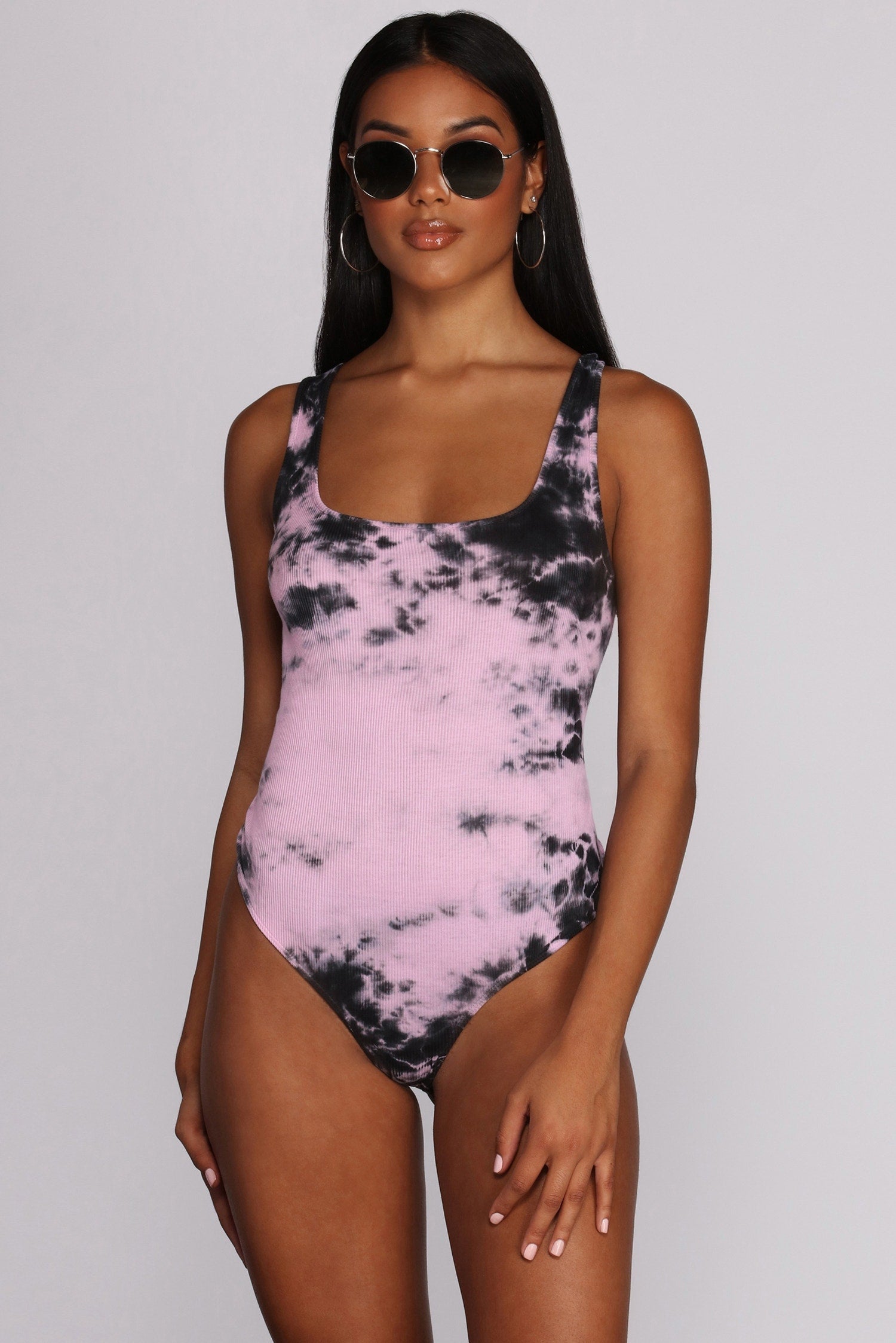 Trippy Tie-Dye Ribbed Bodysuit