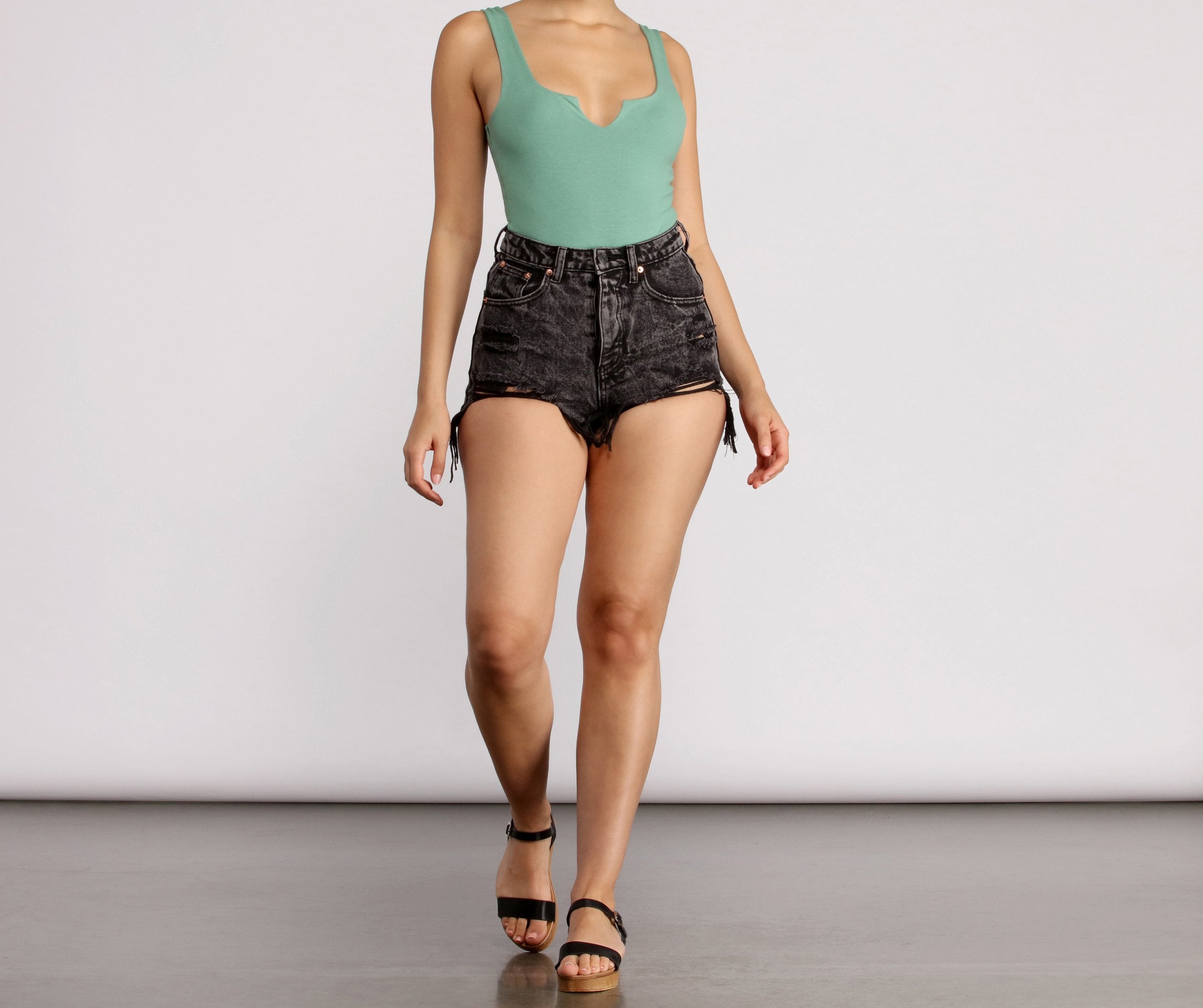 Basic Notch Front Tank Bodysuit