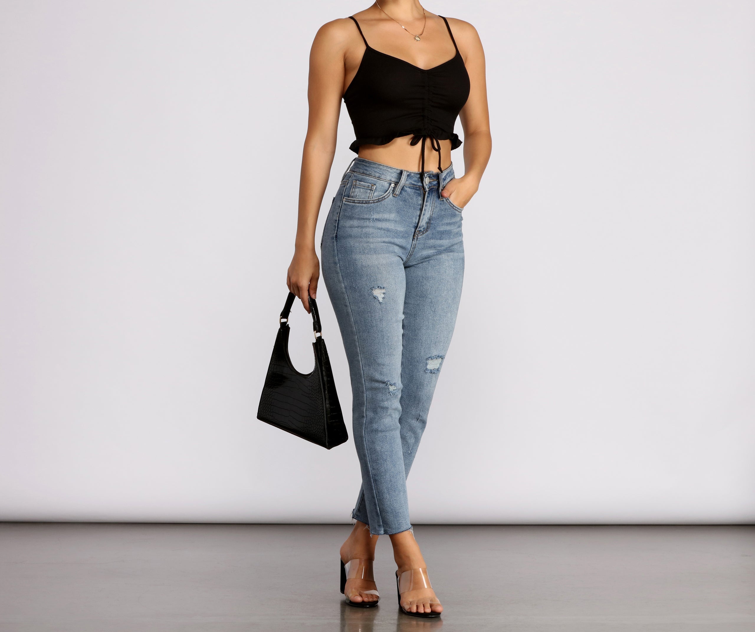 Get A Cute 'Fit In Knit Cropped Tank