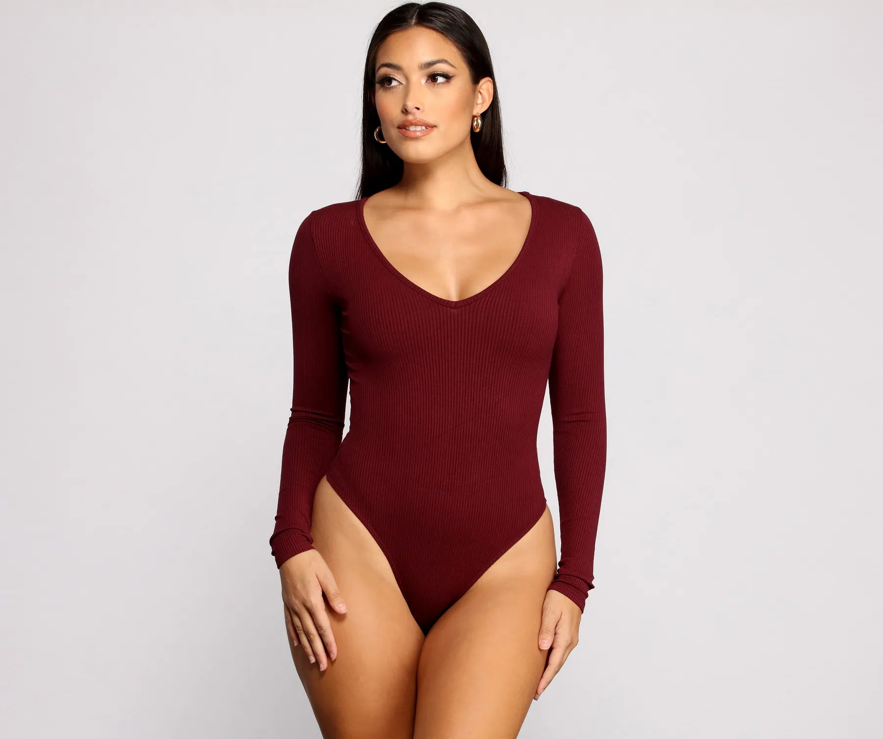 Basic Long Sleeve V-Neck Bodysuit