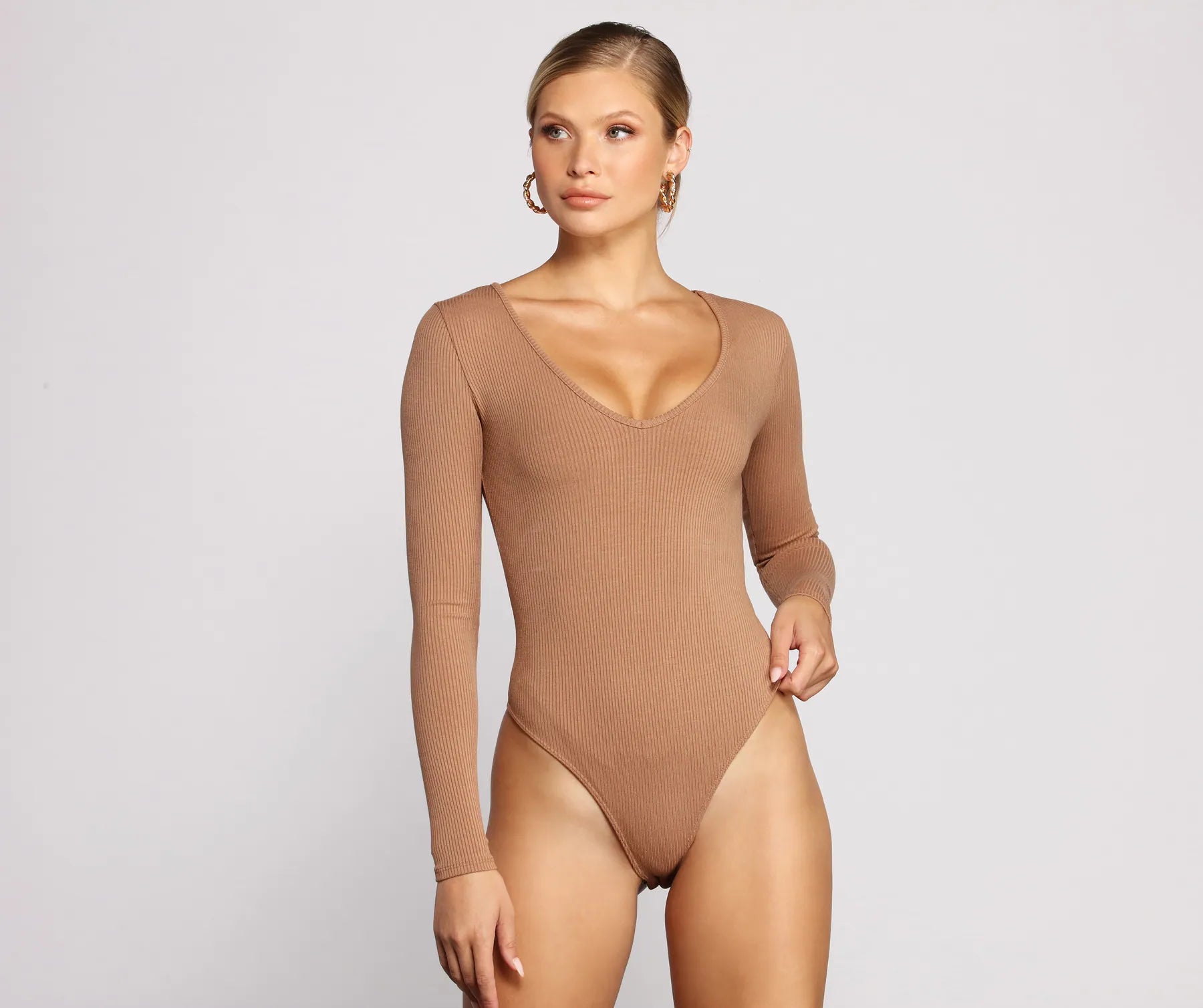 Basic Long Sleeve V-Neck Bodysuit