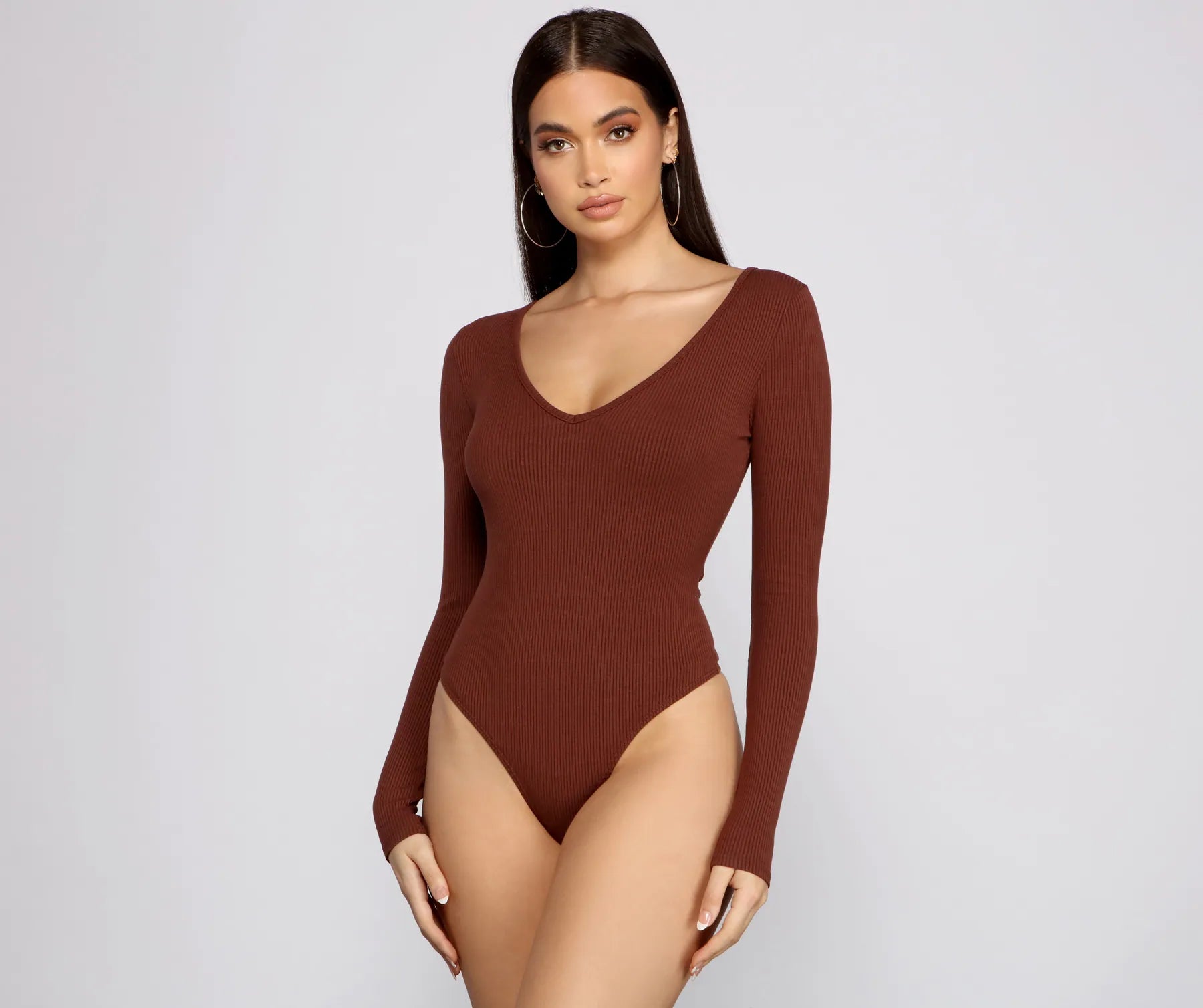 Basic Long Sleeve V-Neck Bodysuit