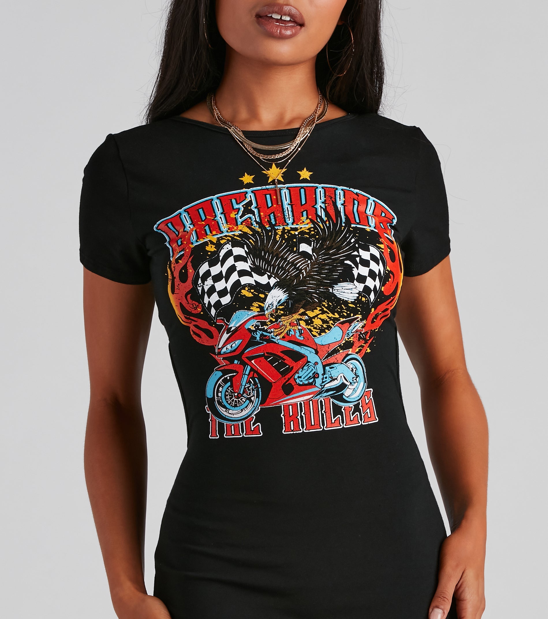 Rulebreaker Graphic Cutout Short Dress