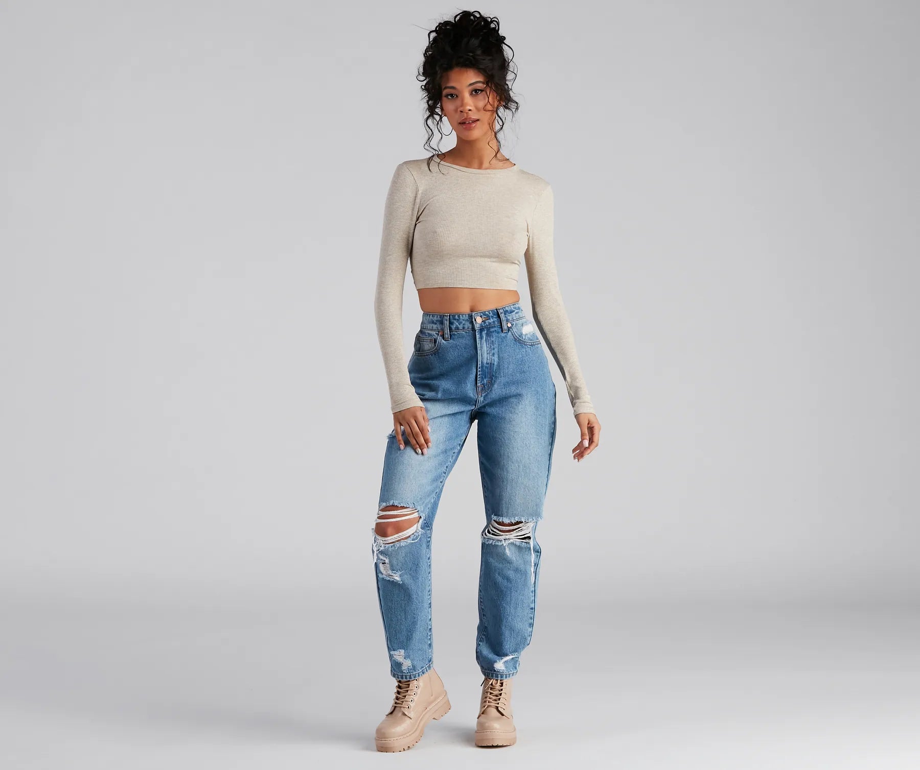 Go With It Ribbed Knit Crop Top