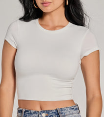Casual Must-Have Crew Neck Crop Top