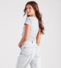 Vintage Motors Graphic Cutout Crop Tee