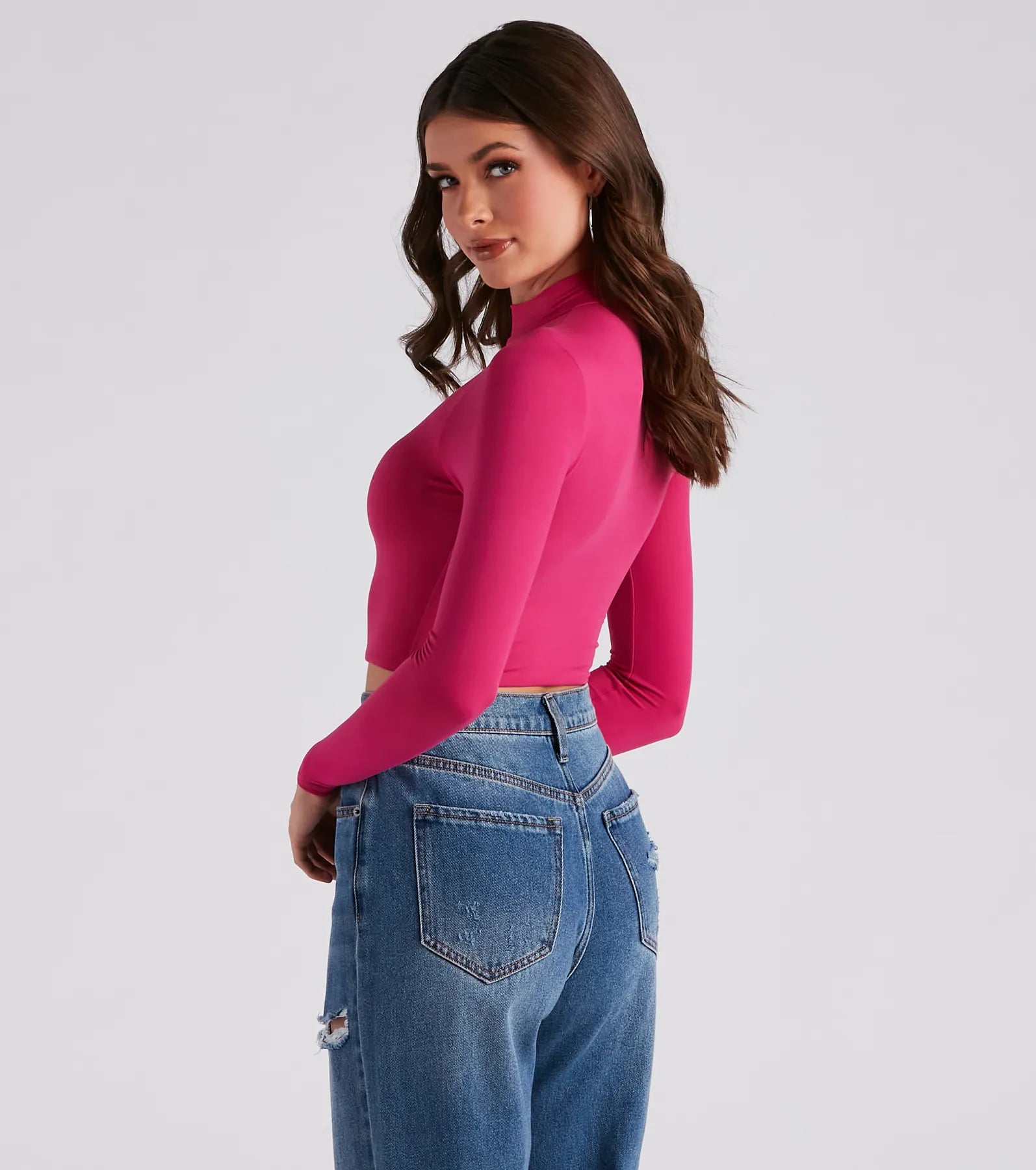 Hit The Basics Mock Neck Crop Top