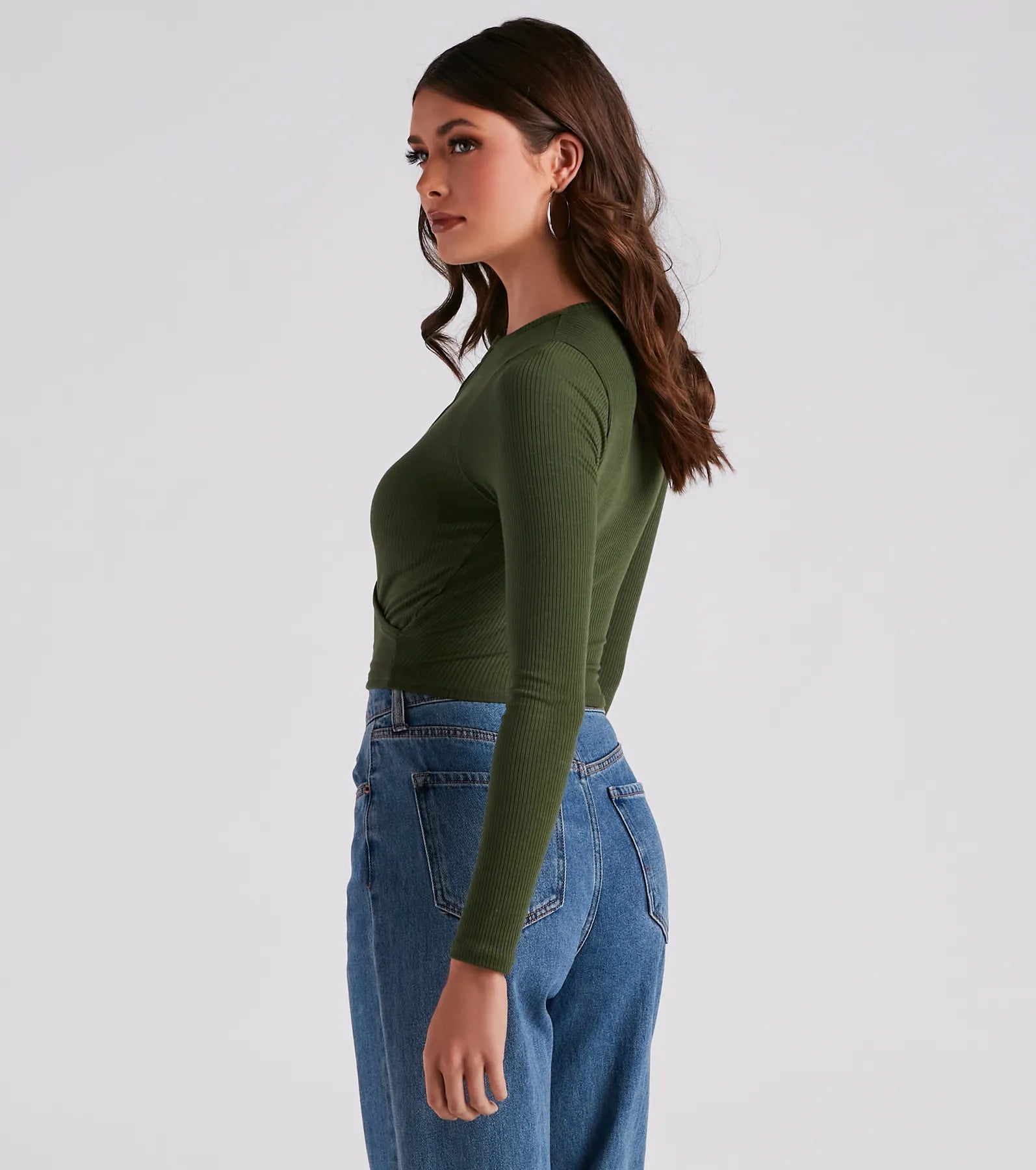 Just A Peek Crew Neck Keyhole Top