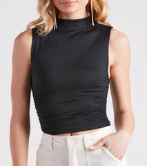 Smooth Silhouette Mock Neck Top
