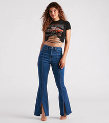 Start Your Engines Slash Graphic Crop Tee