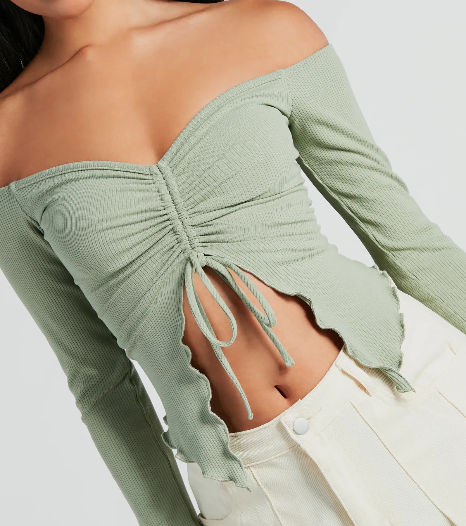 Day To Day Off-The-Shoulder Crop Top