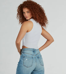 Main Character Sleeveless Tank Crop Top